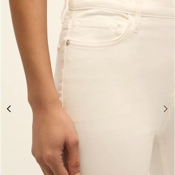 New Frame Le High Straight Cascade Hem Off White Size 26 - Picture 3 of 16
